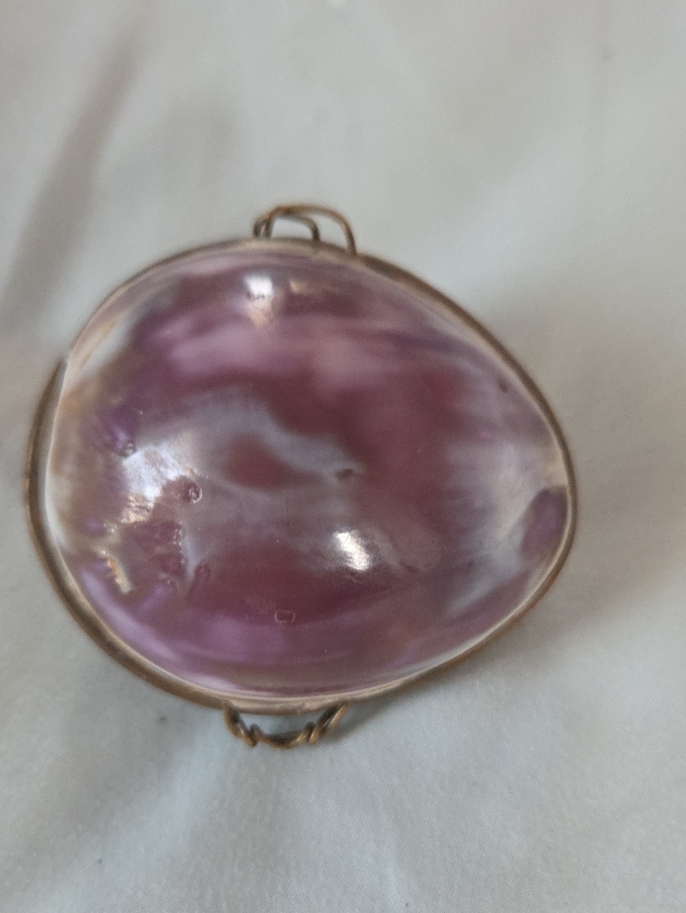 Purple Vintage Shell Coin Brass Purse